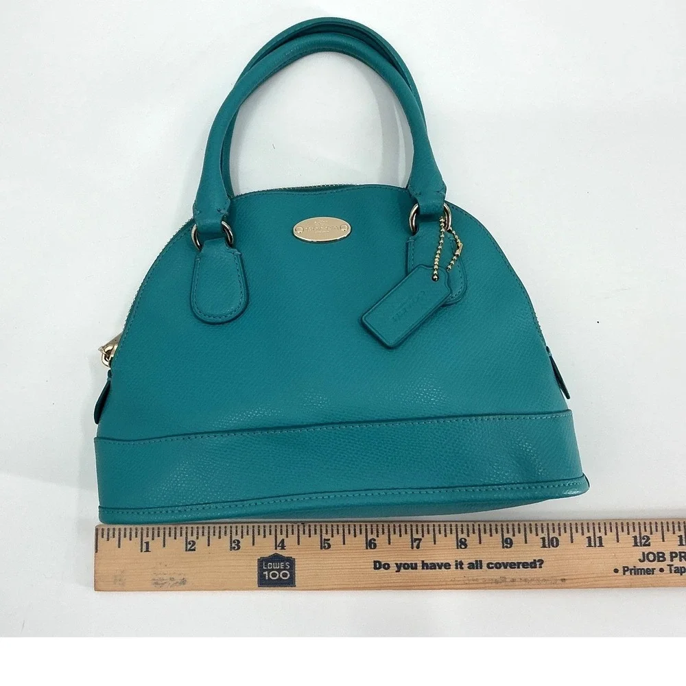 Coach Teal Pebbled Leather‎ Dome Satchel | Excellent Condition